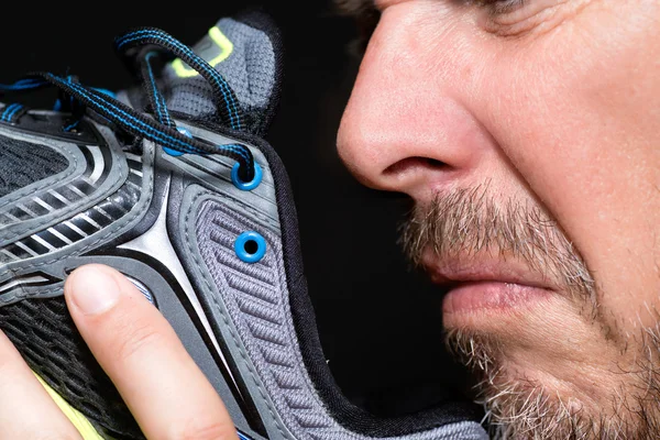 Man Smelling Shoe — Stock Photo, Image