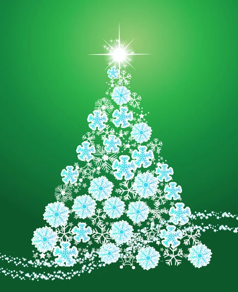 Snowflake Christmas tree — Stock Vector