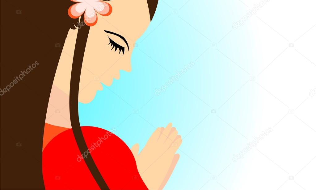 Girl praying to god