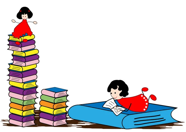 Дівчина читання книги — стоковий вектор