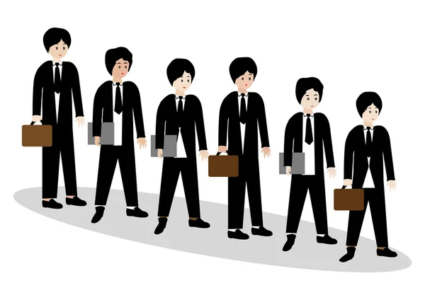 Gente de negocios en fila — Vector de stock