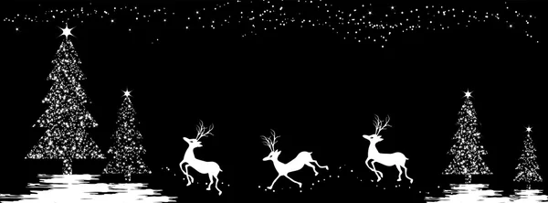 Vánoční pozadí s jeleny — Stockový vektor