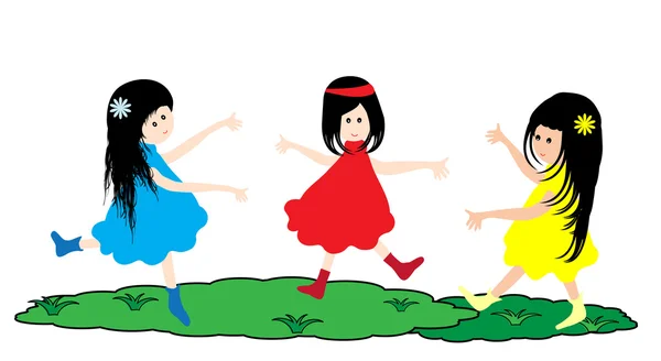 Bailando niños — Vector de stock