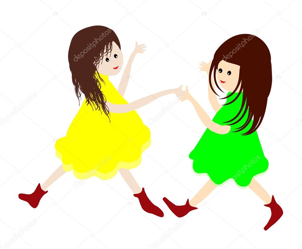 Á Cartoon Of Best Friends Stock Pictures Royalty Free Girls Best Friend Animated Download On Depositphotos
