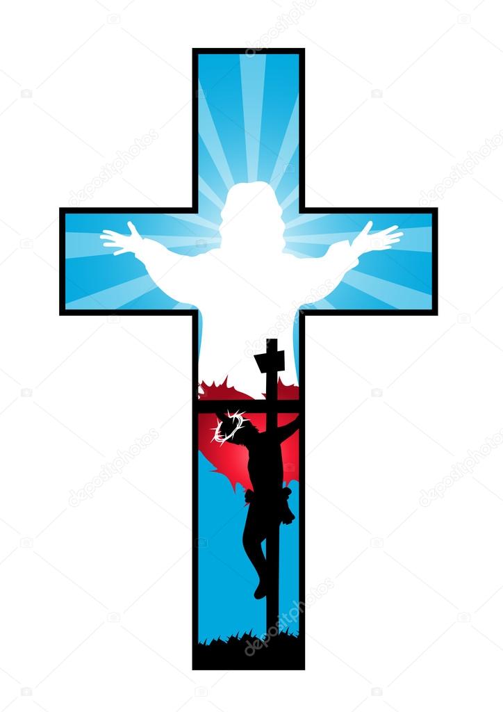 Religion Cross with crucifixion and resurrection of Jesus