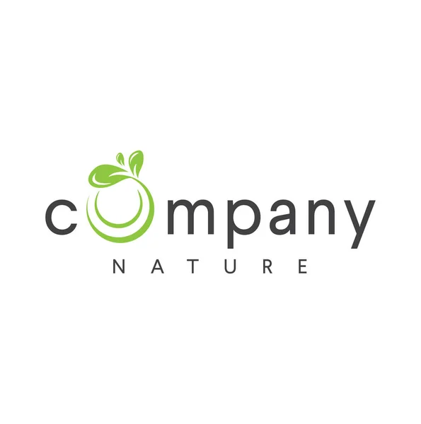 Organic Leaf Circle Letter Logo Egyszerű Embléma Template Vector Kerek — Stock Vector
