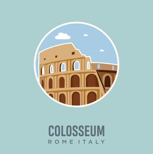 Colosseo Roma Italia Landmark Design Vector Illustration Italia Viaggi Attrazioni — Vettoriale Stock