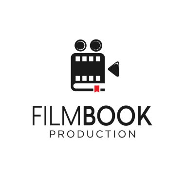 Film Kitabı logosu Cinema Sembol Vektörü. Kütüphane filmi logosu düz simge. Film Eğitimi logosu Tasarım Şablonu