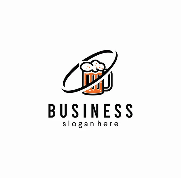 Bira Camı Logosu Alkol Barı Etiketi Bar Bira Fabrikası Vektör — Stok Vektör