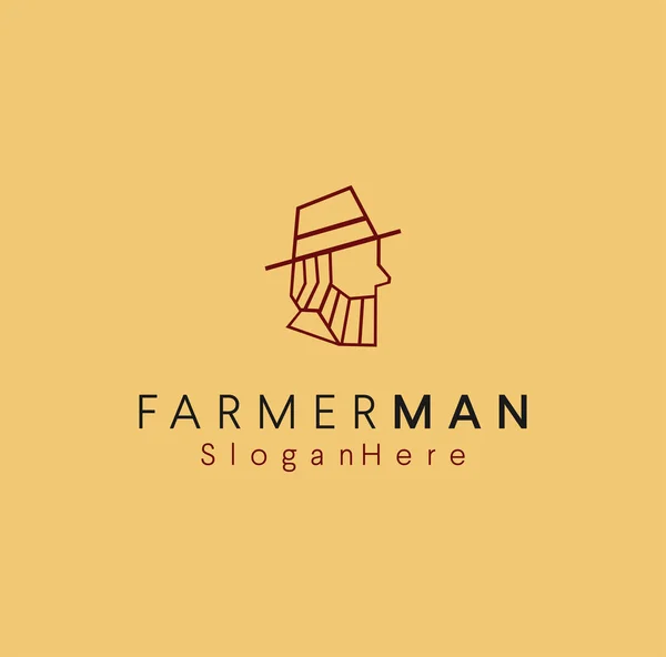 Farming Agricultural Badge Logo Line Style Symbol Harvest Farmer Food — 스톡 벡터