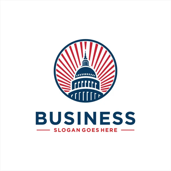 Logoen Til Capitol Building Capitol Hill Washington Vektorflate Design Illustrasjon – stockvektor