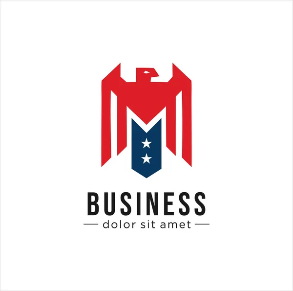 Amerika Birleşik Devletleri Nde Üretilen Kartal Logosu Tasarım Vektörü Llüstrasyonu — Stok Vektör