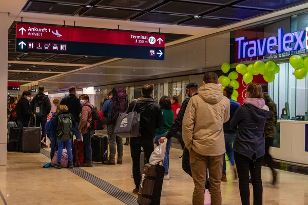 Schoenefeld Almanya Kasım 2020 Berlin Brandenburg Havaalanı Ndaki Covid Test — Stok fotoğraf