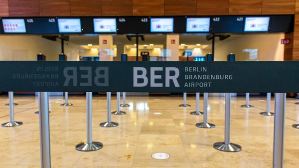 Berlini Brandenburgi Repülőtér Ber Logója Betűjele Willy Brandt Repülőtér Schnefeld — Stock Fotó