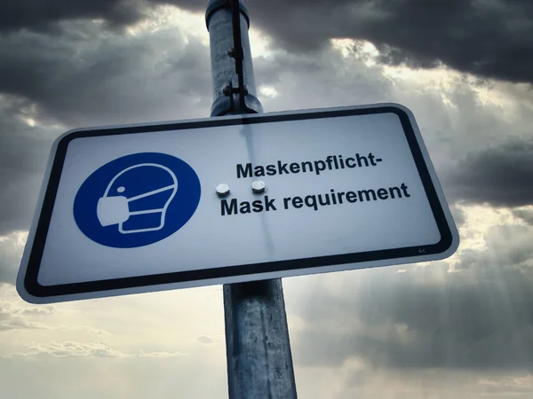 Απαίτηση Μάσκας Γερμανικά Maskenplicht Υπενθύμιση Για Δημόσιο Χώρο Στη Γερμανία Εικόνα Αρχείου