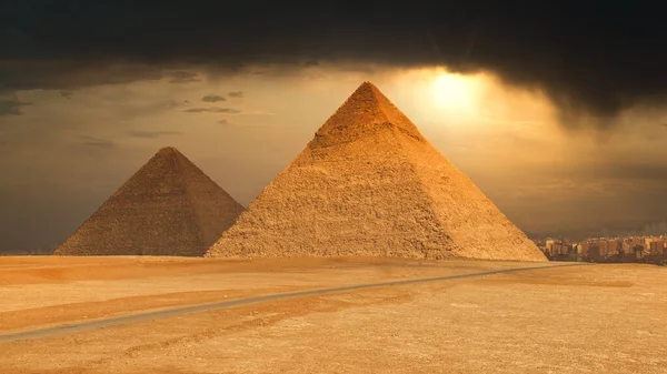 Slavné Pyramidy Gíze Egyptě — Stock fotografie