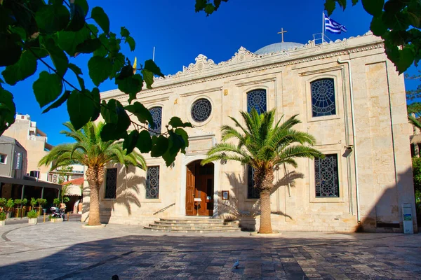 Heraklion Greece August 2020 Orthodox Church Agios Titos Old Town — Stock Photo, Image