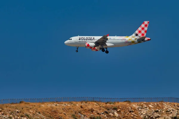Ηράκλειο Ελλάδα Αυγούστου 2021 Airbus 319 100 Της Volotea Αριθμό Εικόνα Αρχείου