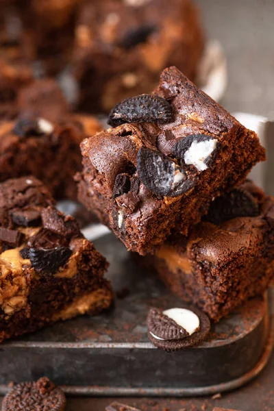 Brownies Peanut Butter Chocolate — Stock Photo, Image