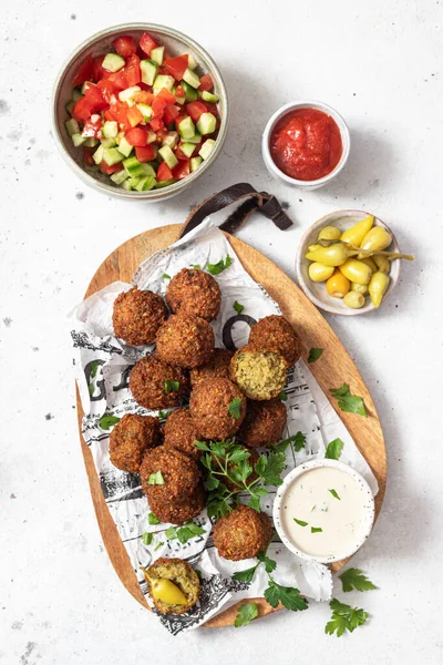 Plat Végétarien Boulettes Falafel Pois Chiches Épicés — Photo