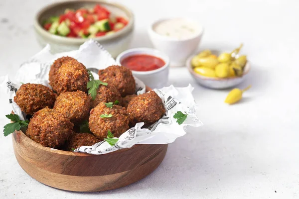 Plat Végétarien Boulettes Falafel Pois Chiches Épicés — Photo