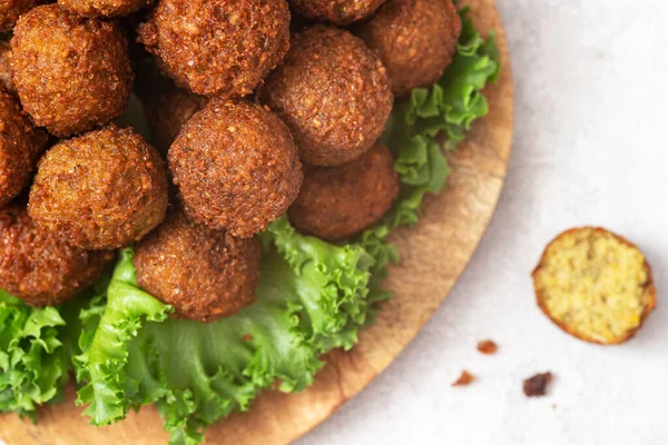 Vegetarisches Gericht Falafel Bällchen Aus Gewürzten Kichererbsen — Stockfoto