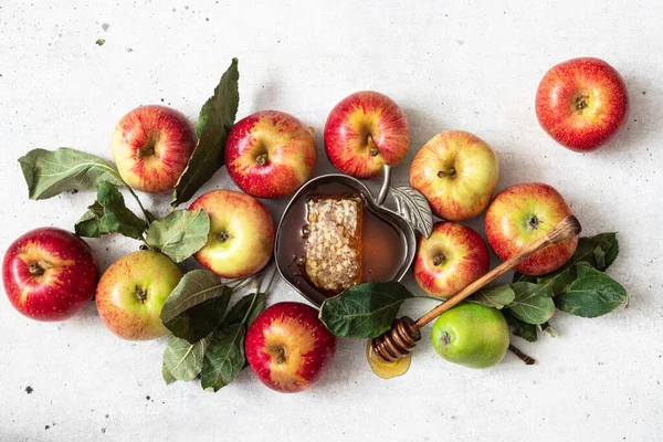 Rosh Hashanah Jewish New Year Holiday Concept Traditional Symbol Apples — Stock Photo, Image