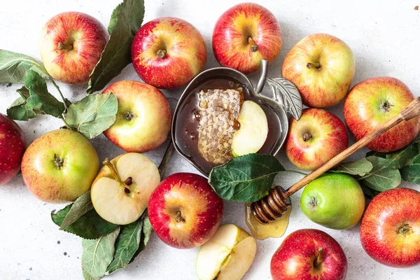 Rosh Hashanah Jewish New Year Holiday Concept Traditional Symbol Apples — Stock Photo, Image