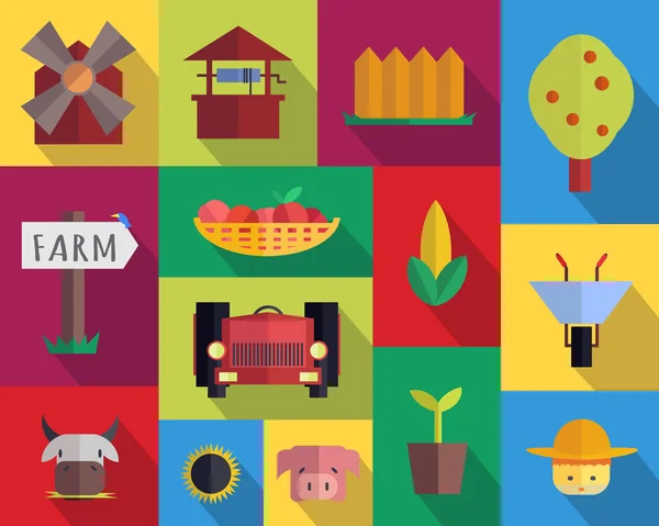 Set de iconos de granja — Vector de stock