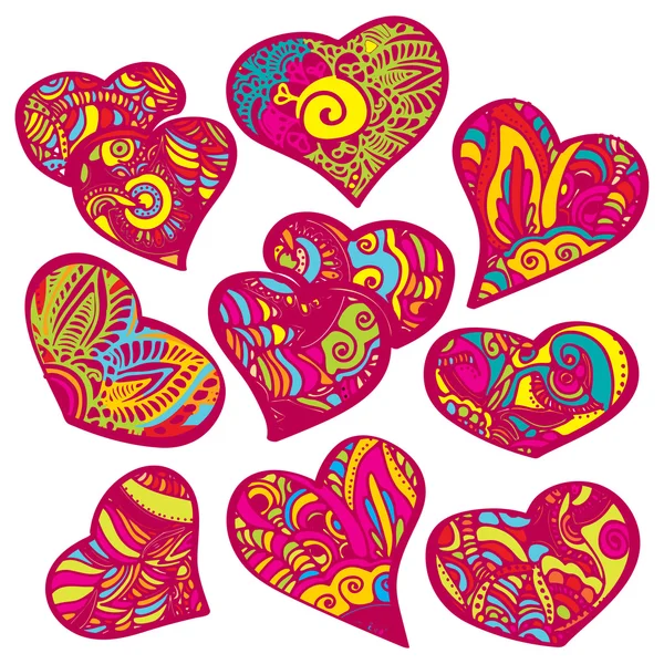 Happy valentines hearts set — Stock Vector