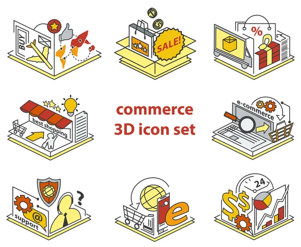 Commerce icon set — Stock Vector