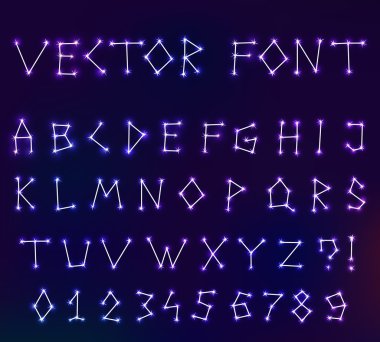 uzayda vektör takımyıldızı yazı tipi