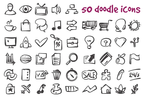Vector doodle icons set — Stock Vector