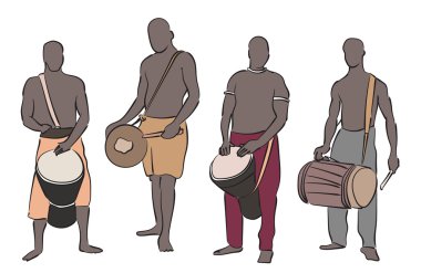 African musician set clipart