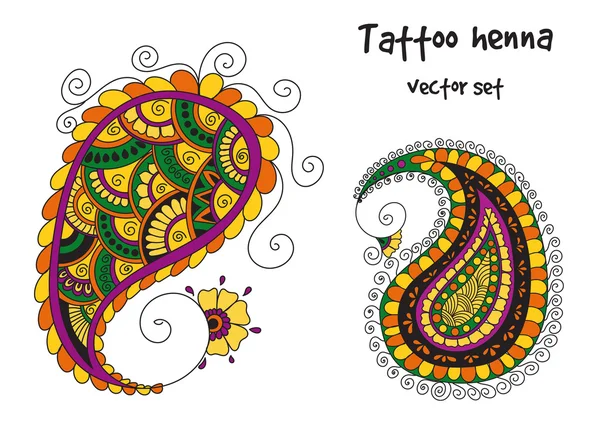 Elemento de henna tatuaje — Vector de stock