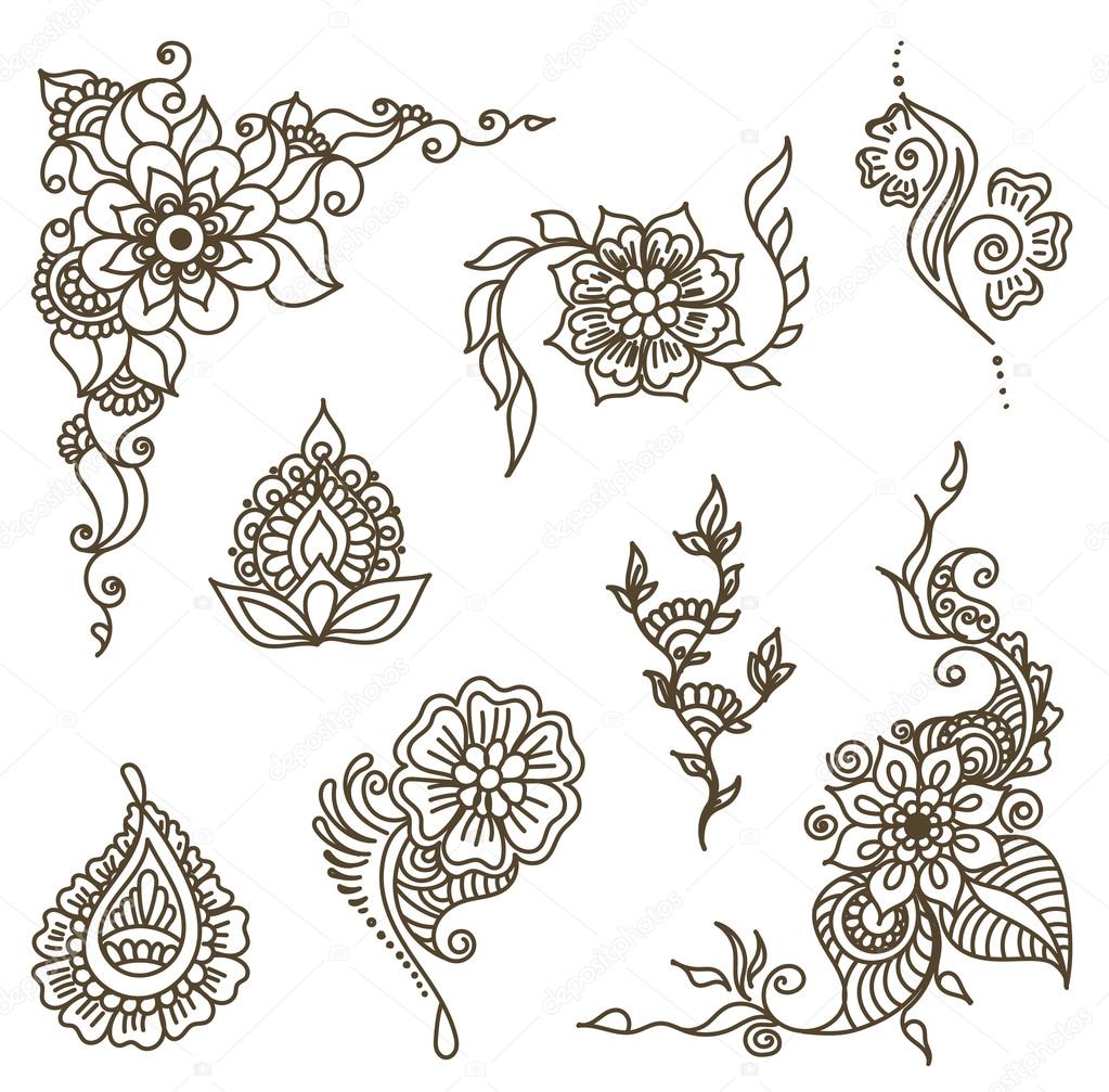Tattoo henna element set Stock Vector Image by ©Lemuur 114960768