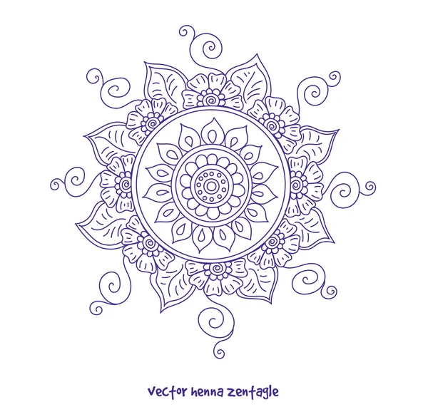 Henna tatuering mandala — Stock vektor