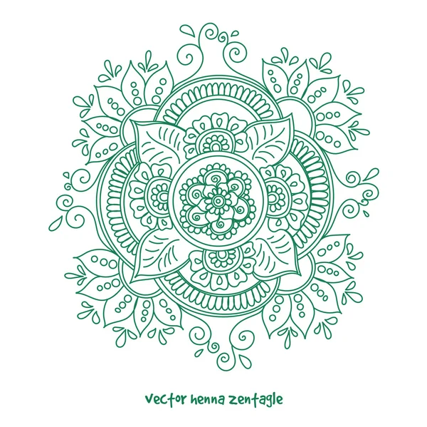 Tatuagem henna mandala — Vetor de Stock