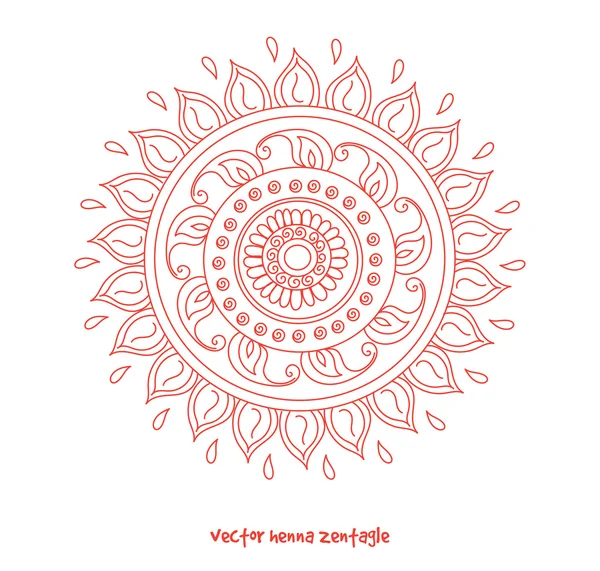 Henna tatuering mandala — Stock vektor