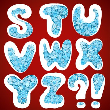 Noel kar taneleri alfabesi