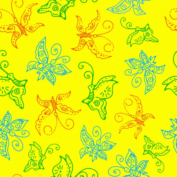 Seamless mönster av fjärilar — Stockfoto