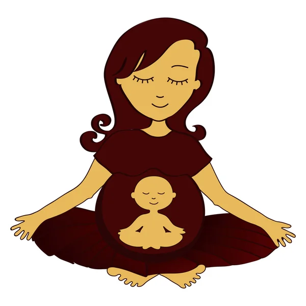 Madre meditante — Archivo Imágenes Vectoriales