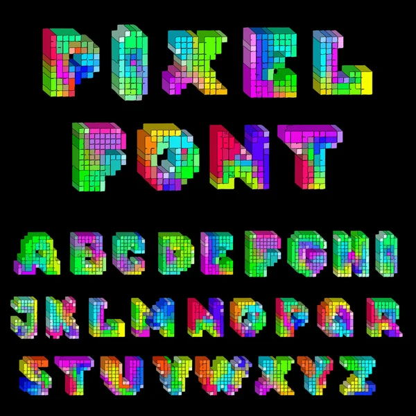 Pixel spel lettertype — Stockvector