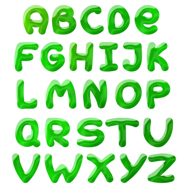 Green blots alphabet — Stock Vector