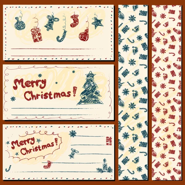 Christmas postcards set — Stock Vector