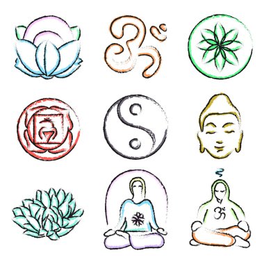 Doodle simgeler Yoga