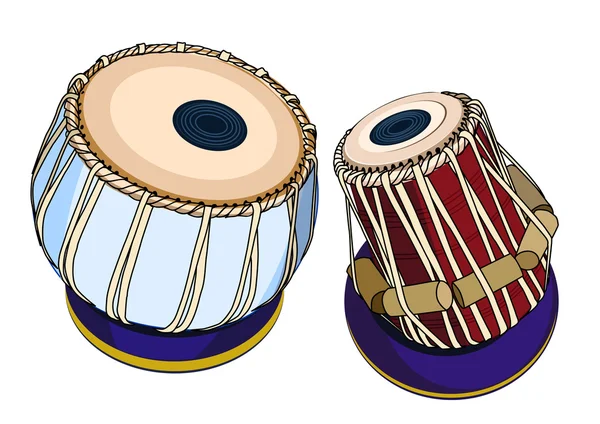 Indické hudební nástroje - Tabla — Stockový vektor