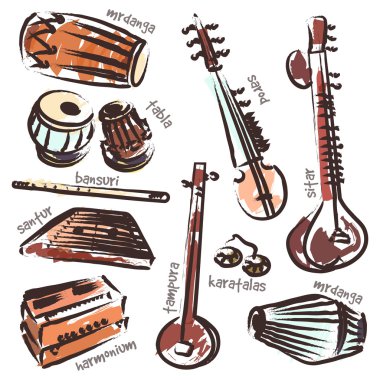Indian instruments clipart