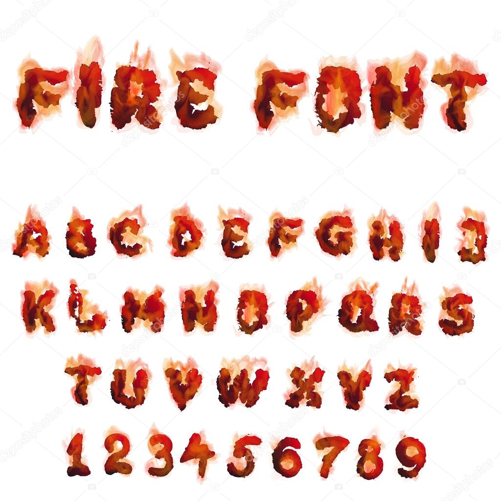 English  burning alphabet