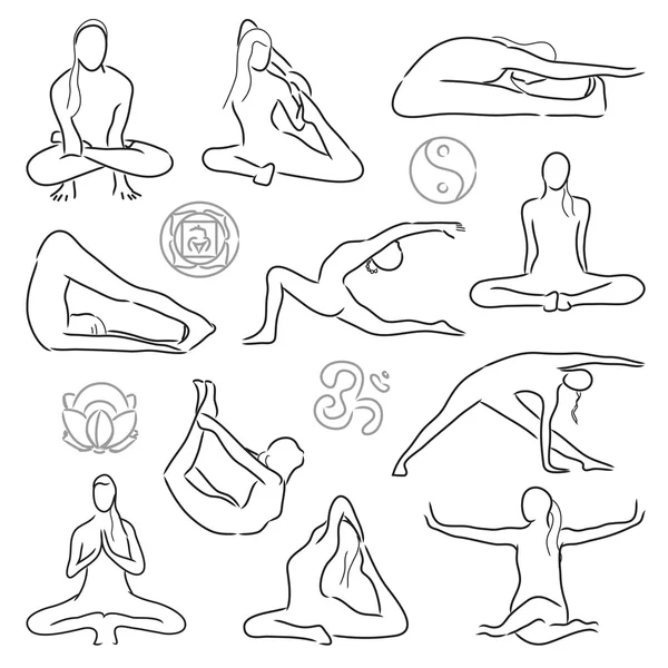 Векторная позиция йоги — стоковый вектор